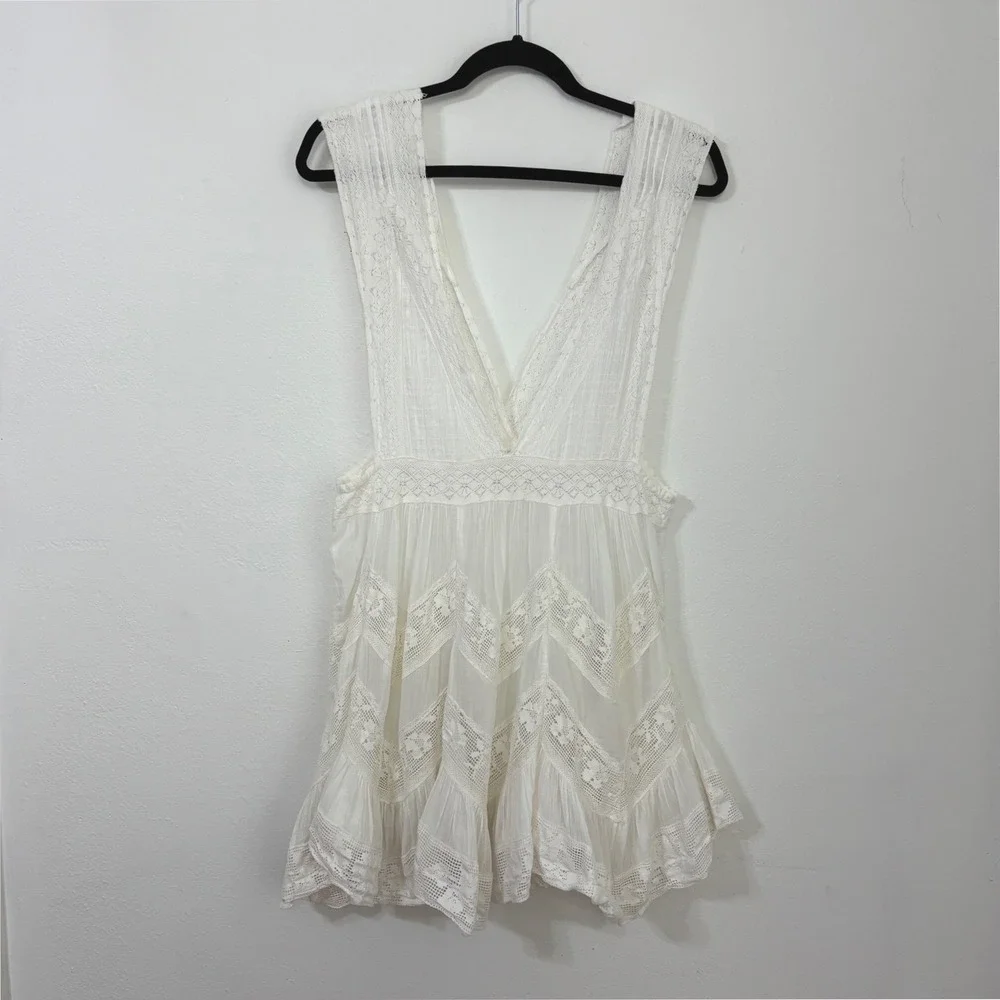 Free People Intimately Tunic Boho Lace Gauze Beach Cottagecore White Womens SP - Picture 8 of 11